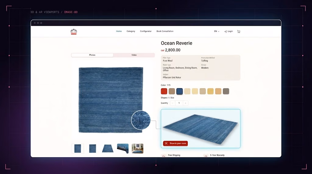 صفحه کامل جزئیات محصول در دسکتاپ (Product Detail Page)