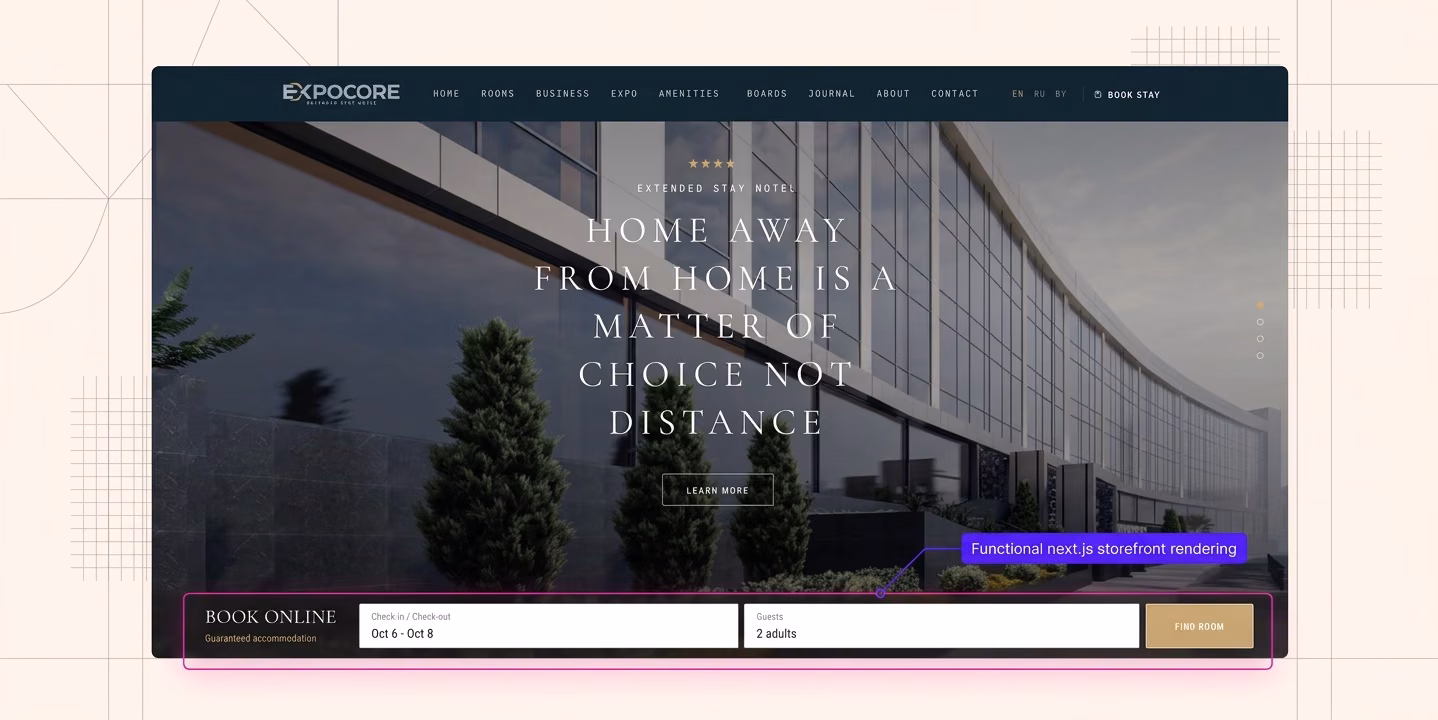 رندر زنده Storefront و سیستم رزرواسیون در Next.js (Live Storefront Rendering)